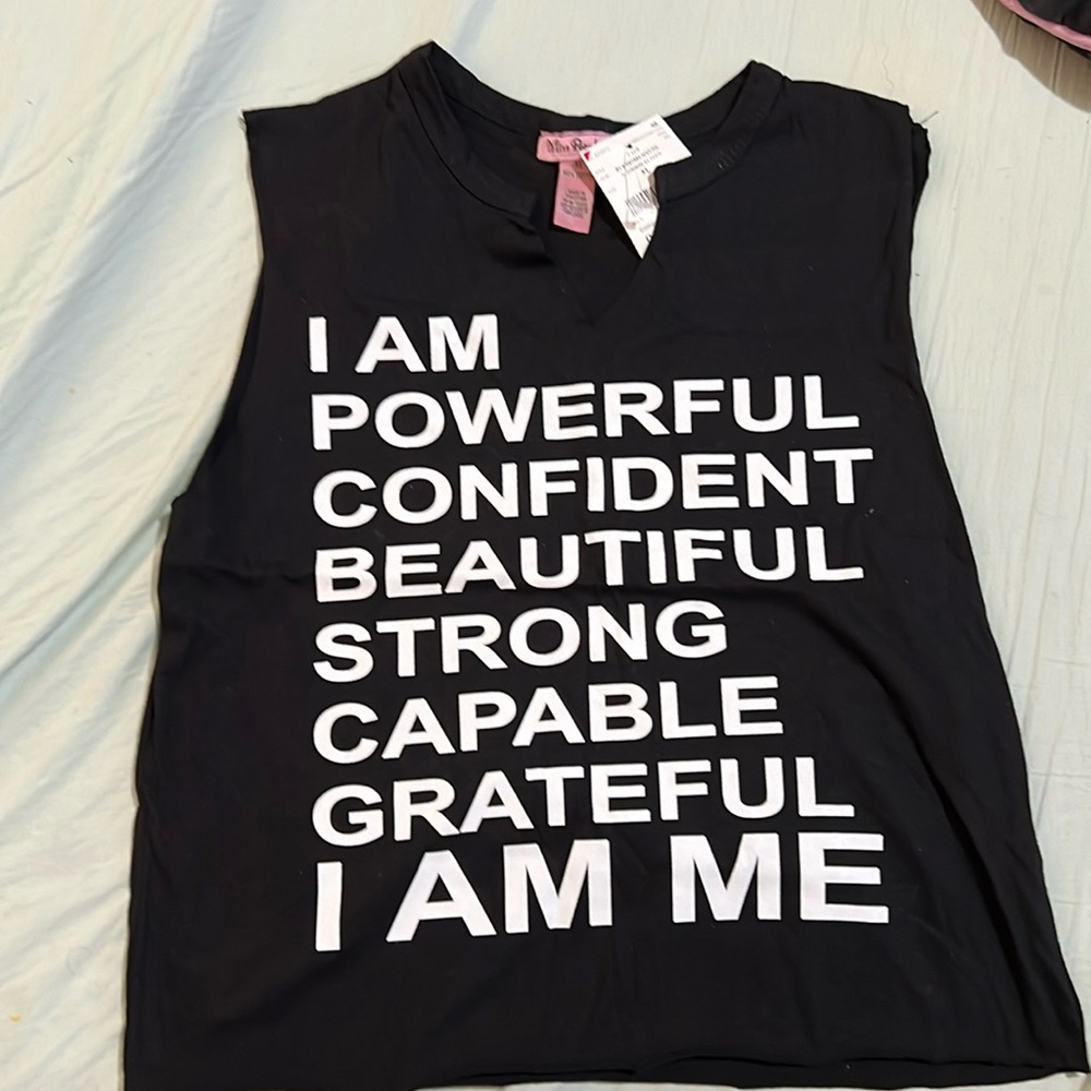 T-shirt Size XL nice to wear with work out shorts or leggings